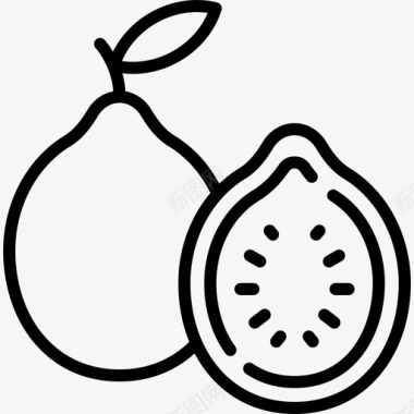 番石榴水果和蔬菜13直线型图标图标