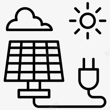 太阳能板太阳能板可再生能源太阳能图标图标