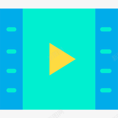 视频PNG矢量图视频播放器42电影院扁平图标图标