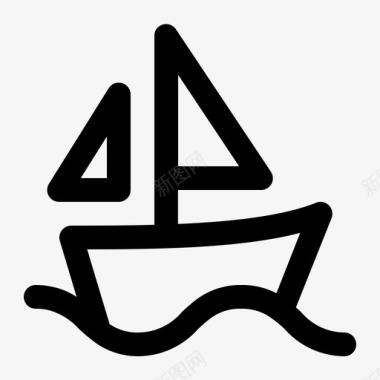 帆船船夏天图标图标