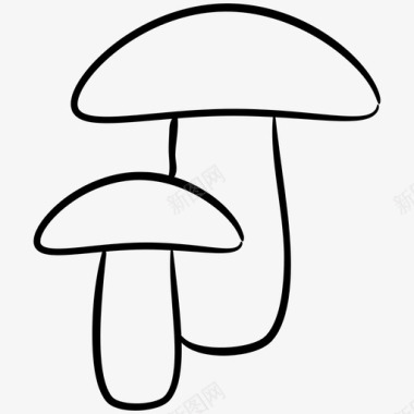 蘑菇食物2个手绘图标图标