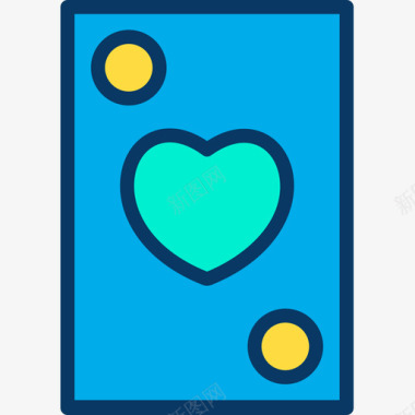爱心卡片矢量图卡片运动和游戏7线颜色图标图标