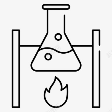 科学小实验烧瓶烧嘴实验图标图标