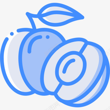 桃子食物131蓝色图标图标