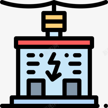 公共标识安全车站公共服务线性颜色图标图标