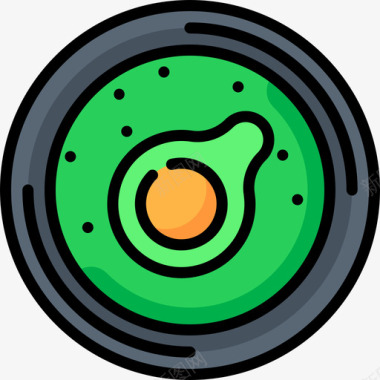 4K图标鳄梨酱素食食品4线性颜色图标图标