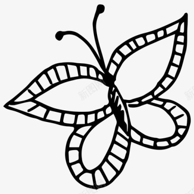 矢量蝴蝶蝴蝶昆虫自然图标图标