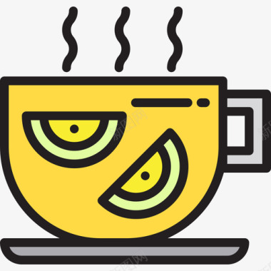 柠檬茶茶7线性颜色图标图标