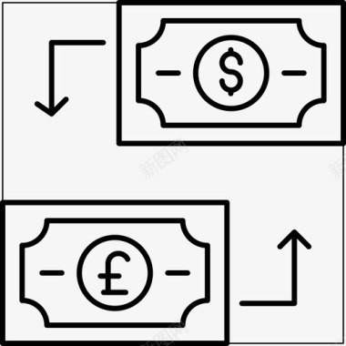 美元纸币转账现金美元图标图标