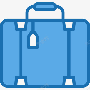 行李箱机场70蓝色图标图标