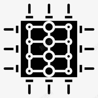 第六代处理器芯片数据网络图标图标