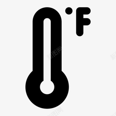 天气符号温度计华氏度医学图标图标