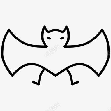 吸血蝙蝠动物恐惧图标图标