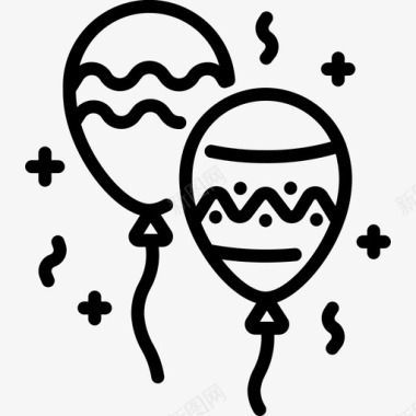 气球庆祝扇子图标图标