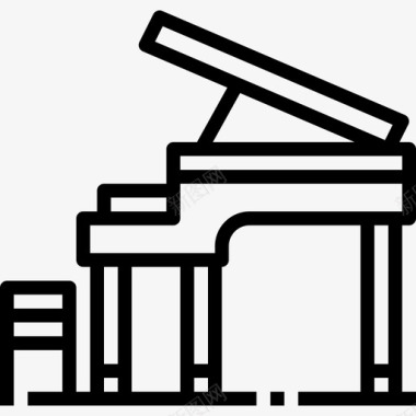钢琴爵士乐直线图标图标