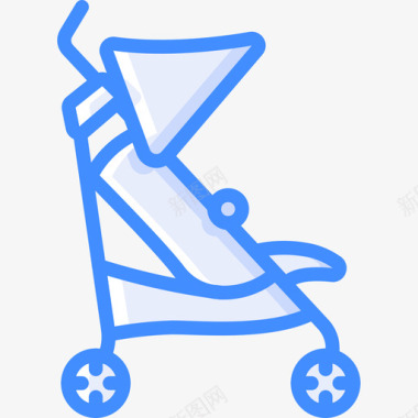 婴儿推车养育儿童4蓝色图标图标