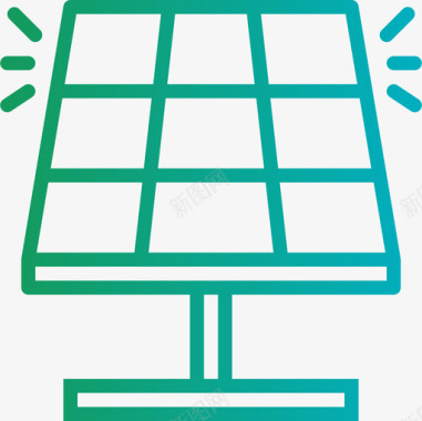 太阳恒星太阳能电池板eco13梯度图标图标