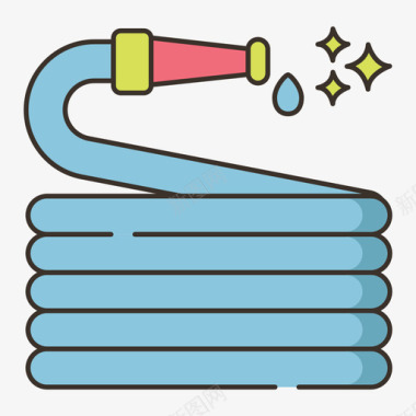 水龙带洗车机2线性颜色图标图标