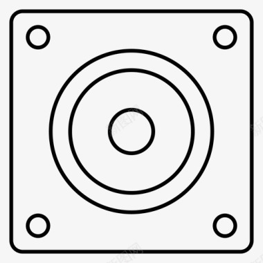 PCB线路低音扬声器音频音量图标图标