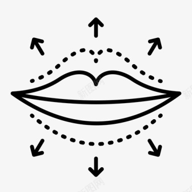 隆唇医疗保健嘴唇图标图标