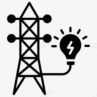 电线杆电流传输电线塔图标图标