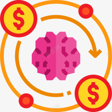 3DS大脑大脑概念3扁平图标图标