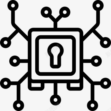 全国网络安全数据网络安全13线性图标图标