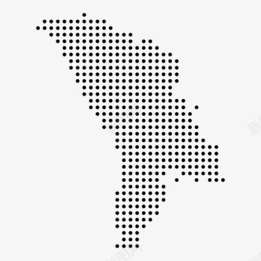 摩尔多瓦国家虚线地图图标图标