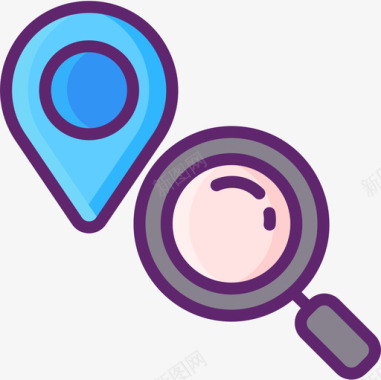 彩色木纹Gps物流77线性彩色图标图标