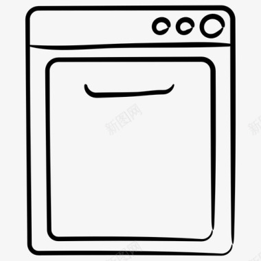 家电厨房电器手绘电子产品图标图标
