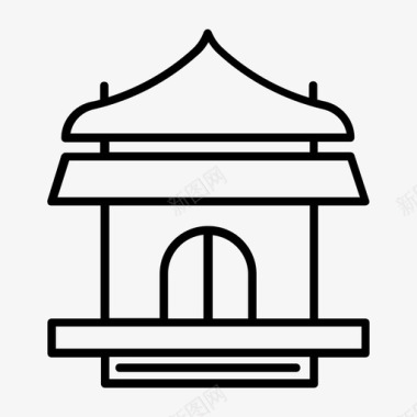 日本寺庙寺庙亚洲宗教图标图标