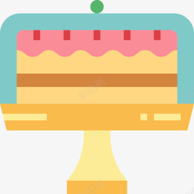 蛋糕面包房90扁平图标图标