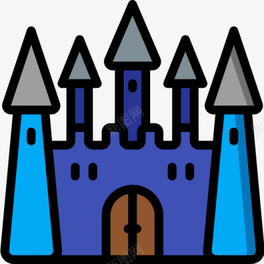 城堡公主5线性颜色图标图标