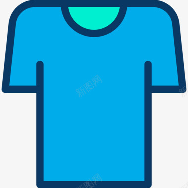 男式插画T恤男式配件8线性颜色图标图标