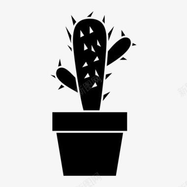 仙人掌装饰植物涂鸦图标图标