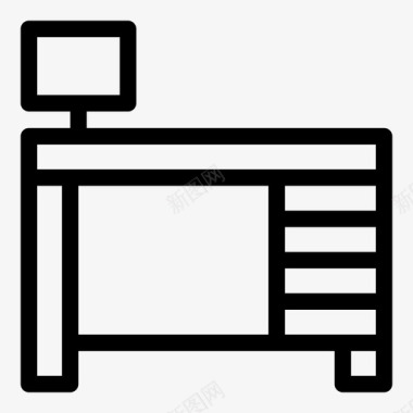 桌子电脑桌书桌图标图标