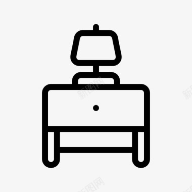 台灯桌子家具轮廓图标图标