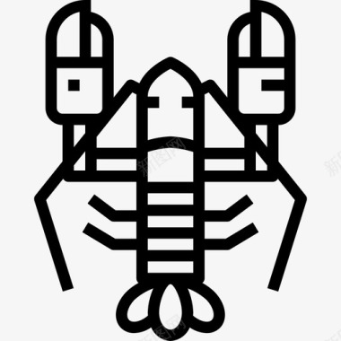 龙虾海鲜直系图标图标