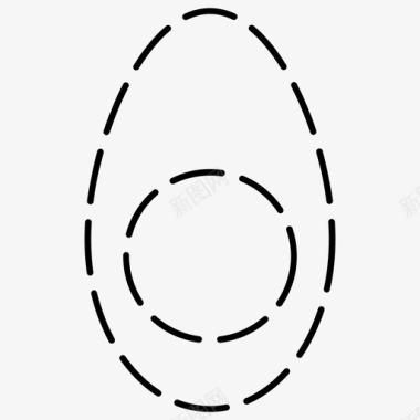 彩绘鸡蛋鸡蛋食物2个虚线图标图标
