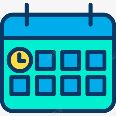 时间日程表时间管理45线颜色图标图标