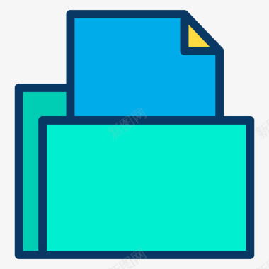 线型文件夹信纸61线型颜色图标图标