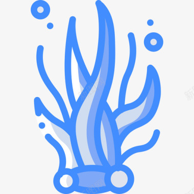 海藻海洋生物蓝色图标图标