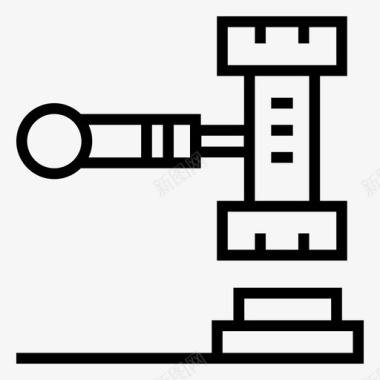 汽车销售行业拍卖法庭锤子图标图标