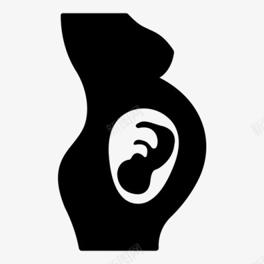 怀孕人体胎儿1个胚胎图标图标