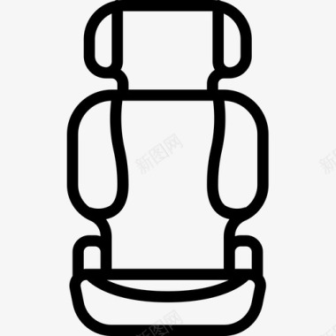 汽车座椅抚养儿童直线型图标图标