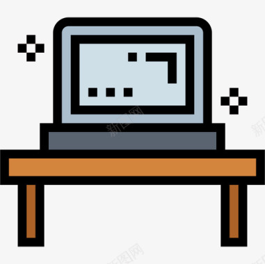 看电脑的老夫妇笔记本电脑hipster14线性颜色图标图标