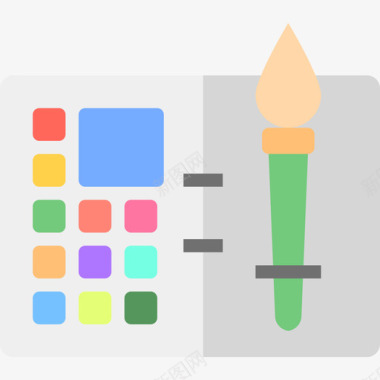 调色颜料调色板艺术18平面图标图标