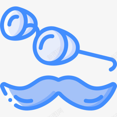 胡子蒸汽朋克4蓝色图标图标