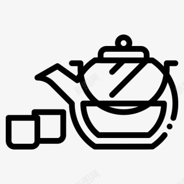 茶食物和餐厅厨房图标图标