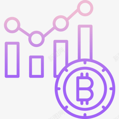 报告矢量图报告加密货币46轮廓梯度图标图标